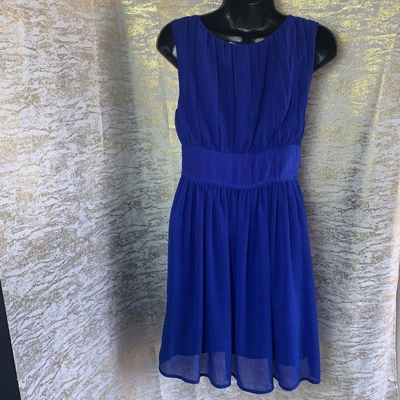 Divided by H&M Royal blue sleeveless pleated mini dress size 8 - Picture 6 of 15